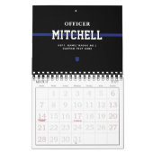Personalisierter Polizeibeamter Thin Blue Line Kalender (Mär 2027)