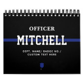Personalisierter Polizeibeamter Thin Blue Line Kalender (Titelbild)