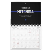 Personalisierter Polizeibeamter Thin Blue Line Kalender (Jan 2026)