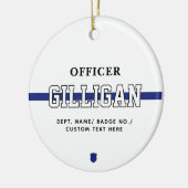Personalisierter Polizeibeamter Thin Blue Line Keramik Ornament (Links)