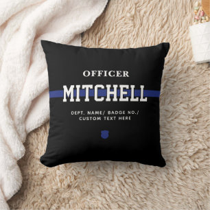 Personalisierter Polizeibeamter Thin Blue Line Kissen
