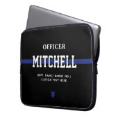 Personalisierter Polizeibeamter Thin Blue Line Laptopschutzhülle (Vorderseite Links)