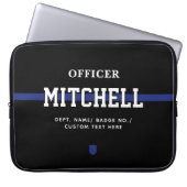 Personalisierter Polizeibeamter Thin Blue Line Laptopschutzhülle (Vorderseite)