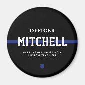 Personalisierter Polizeibeamter Thin Blue Line Magnet (Vorne)