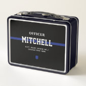 Personalisierter Polizeibeamter Thin Blue Line Metall Brotdose (Rückseite)