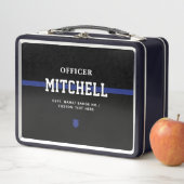 Personalisierter Polizeibeamter Thin Blue Line Metall Brotdose (Beispiel)