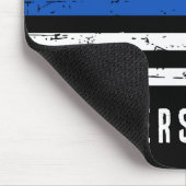 Personalisierter Polizeibeamter Thin Blue Line Mousepad (Ecke)