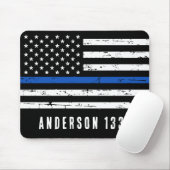 Personalisierter Polizeibeamter Thin Blue Line Mousepad (Mit Mouse)