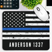 Personalisierter Polizeibeamter Thin Blue Line Mousepad