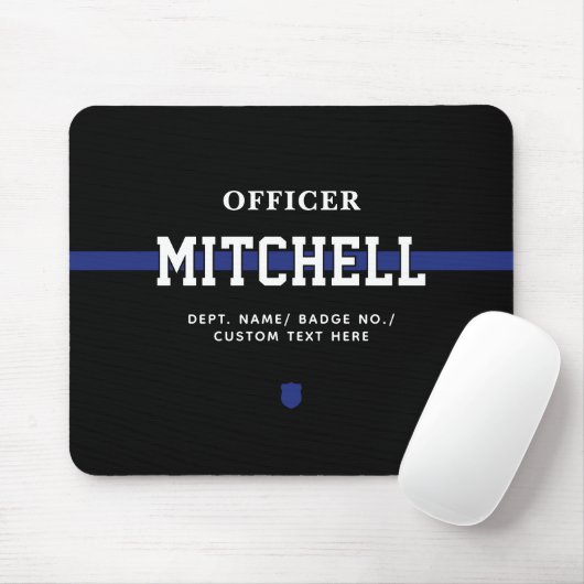 Personalisierter Polizeibeamter Thin Blue Line Mousepad (Mit Mouse)