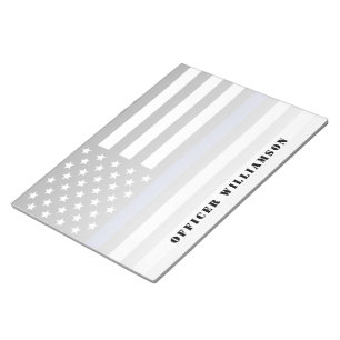 Personalisierter Polizeibeamter Thin Blue Line Notizblock