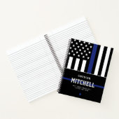Personalisierter Polizeibeamter Thin Blue Line Notizblock (Innenseite)