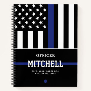 Personalisierter Polizeibeamter Thin Blue Line Notizblock