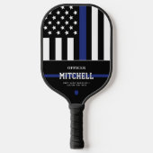 Personalisierter Polizeibeamter Thin Blue Line Pickleball Schläger (Vorderseite)