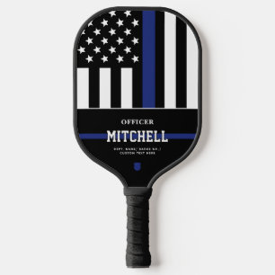 Personalisierter Polizeibeamter Thin Blue Line Pickleball Schläger