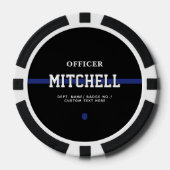 Personalisierter Polizeibeamter Thin Blue Line Pokerchips (Vorderseite)