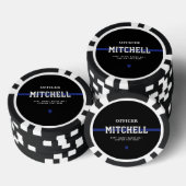 Personalisierter Polizeibeamter Thin Blue Line Pokerchips (Stapel)