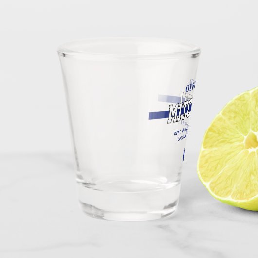 Personalisierter Polizeibeamter Thin Blue Line Schnapsglas (Links)