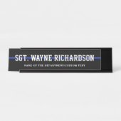 Personalisierter Polizeibeamter Thin Blue Line Schreibtischnamensplakette (Vorderseite )