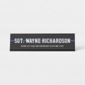 Personalisierter Polizeibeamter Thin Blue Line Schreibtischnamensplakette (Vorderseite )