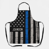 Personalisierter Polizeibeamter Thin Blue Line Schürze (Vorderseite)