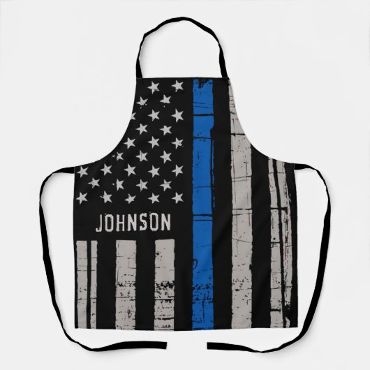 Personalisierter Polizeibeamter Thin Blue Line Schürze (Vorderseite)