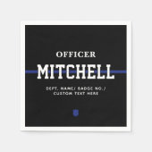 Personalisierter Polizeibeamter Thin Blue Line Serviette (Vorderseite)