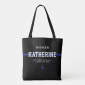 Personalisierter Polizeibeamter Thin Blue Line Tasche (Rückseite)