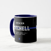 Personalisierter Polizeibeamter Thin Blue Line Tasse (Vorderseite Links)