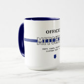 Personalisierter Polizeibeamter Thin Blue Line Tasse (Vorderseite Links)