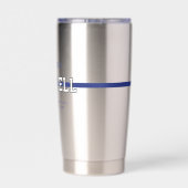 Personalisierter Polizeibeamter Thin Blue Line Thermobecher (Rückseite)