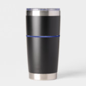 Personalisierter Polizeibeamter Thin Blue Line Thermobecher (Rückseite)