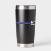 Personalisierter Polizeibeamter Thin Blue Line Thermobecher (Vorderseite)