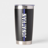 Personalisierter Polizeibeamter Thin Blue Line Thermobecher (Links)