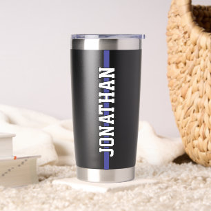 Personalisierter Polizeibeamter Thin Blue Line Thermobecher