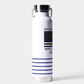 Personalisierter Polizeibeamter Thin Blue Line Trinkflasche (Vorne)