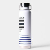 Personalisierter Polizeibeamter Thin Blue Line Trinkflasche (Rückseite)