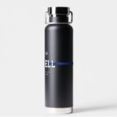 Personalisierter Polizeibeamter Thin Blue Line Trinkflasche (Rückseite)