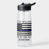 Personalisierter Polizeibeamter Thin Blue Line Trinkflasche (Links)
