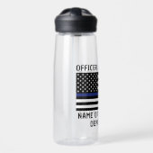 Personalisierter Polizeibeamter Thin Blue Line Trinkflasche (Vorne)