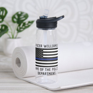 Personalisierter Polizeibeamter Thin Blue Line Trinkflasche