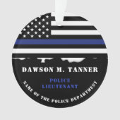 Personalisierter Polizeibeamter Thin Blue Line US- Ornament (Vorderseite)