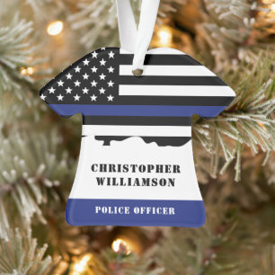Personalisierter Polizeibeamter Thin Blue Line US- Ornament