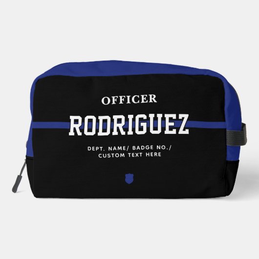 Personalisierter Polizeibeamter Thin Blue Line Waschbeutel (Rückseite)