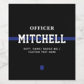 Personalisierter Polizeibeamter Thin Blue Line Weinetikett (Einzelnes Label)