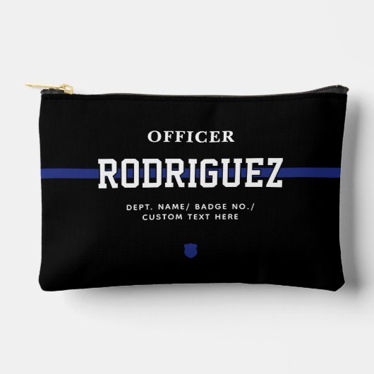 Personalisierter Polizeibeamter Thin Blue Line Zubehörtasche (Vorderseite)
