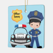 Personalisierter Polizeibeamter und Patrouillenkin Keramikornament (Links)