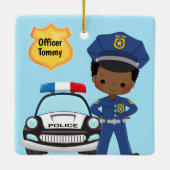 Personalisierter Polizeibeamter und Patrouillenkin Keramikornament (Rückseite)