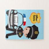 Personalisierter Polizeibeamter und Patrouillenkin Puzzle (Horizontal)