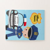 Personalisierter Polizeibeamter und Patrouillenkin Puzzle (Horizontal)